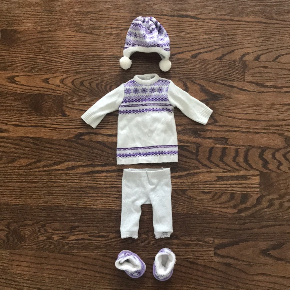 American Girl Purple Shiny Winter Outfit